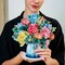 Paper Love 3D Pop Up Flower Bouquet Card, Wonderland, with Detachable Paper Flowers, For Winter, Christmas or Holidays - Jumbo 10" x 14" Card - Includes Envelope and Note Tag